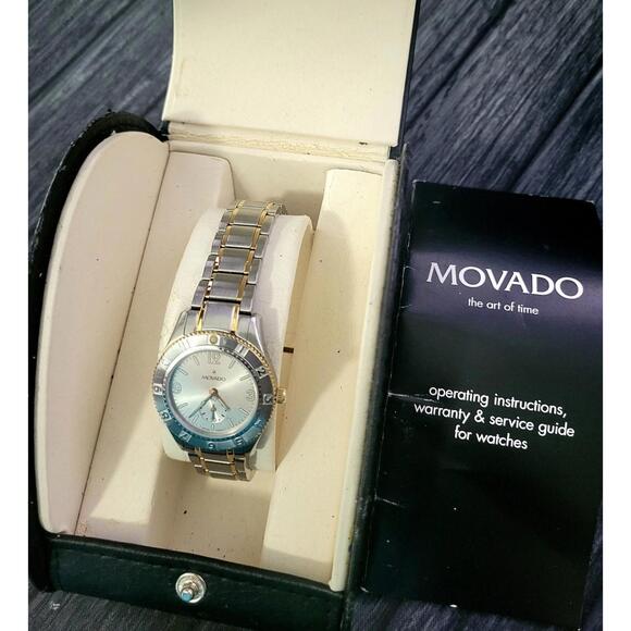 Vintage Ladies Movado Gentry 84 E9 1860 Sub Sec Swiss Watch